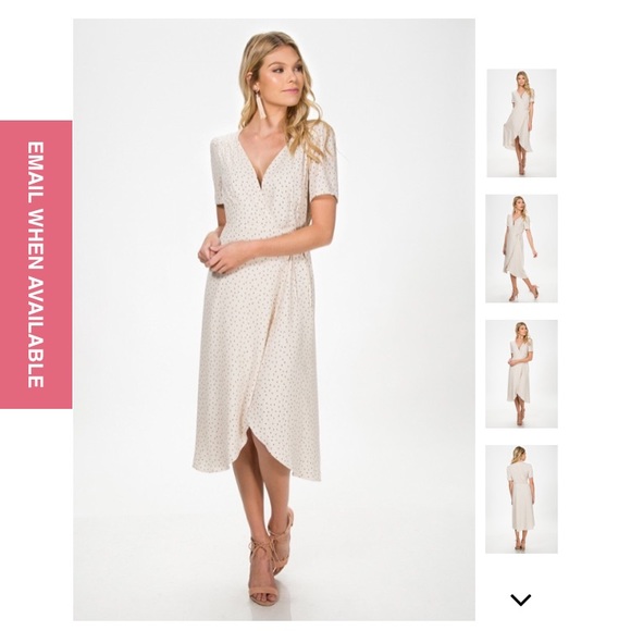 EVERLY - Mini Dot Print Wrap Dress Small☘️ - Picture 2 of 4